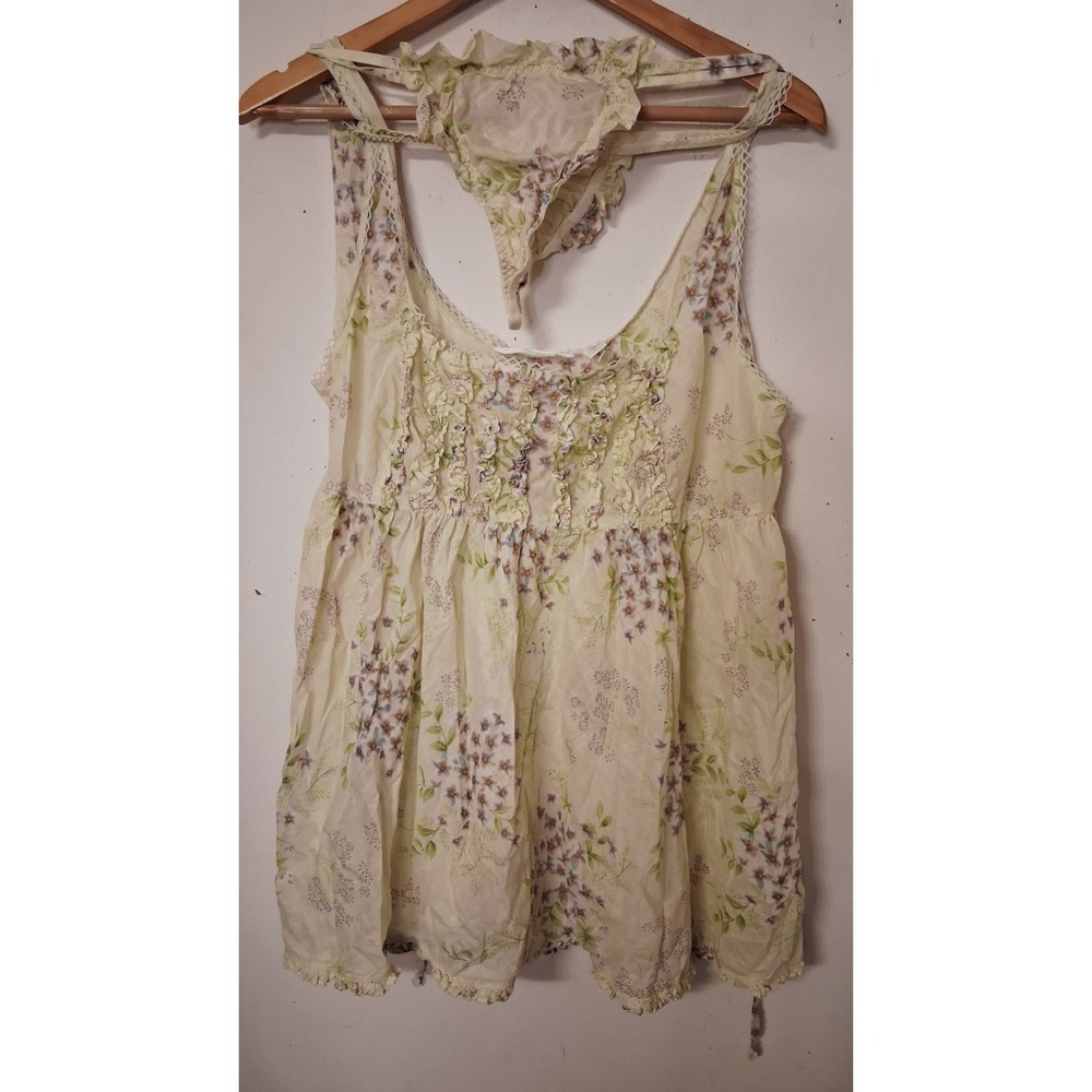 Vtg Victoria's Secret Country Set Womens Large Floral Print Sleepwear Matching